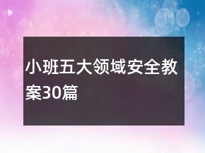 小班五大領域安全教案30篇