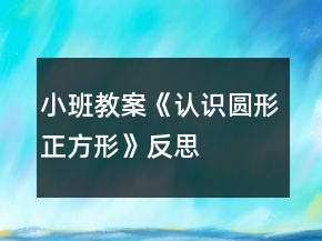 小班教案《認(rèn)識(shí)圓形正方形》反思