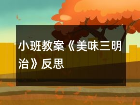 小班教案《美味三明治》反思