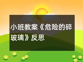 小班教案《危險(xiǎn)的碎玻璃》反思