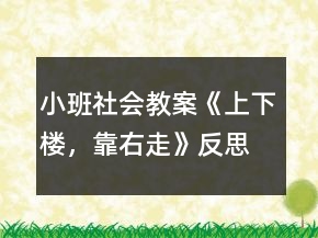 小班社會教案《上下樓，靠右走》反思