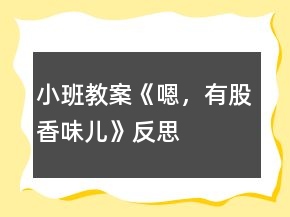 小班教案《嗯，有股香味兒》反思