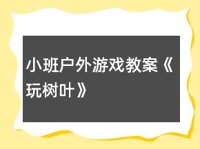 小班戶外游戲教案《玩樹葉》