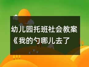 幼兒園托班社會教案《我的勺哪兒去了》反思