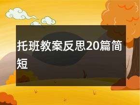 托班教案反思20篇簡短