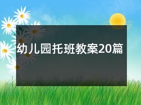 幼兒園托班教案20篇