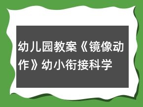 幼兒園教案《鏡像動作》幼小銜接科學