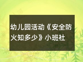 幼兒園活動(dòng)《安全防火知多少》小班社會(huì)安全健康教案反思