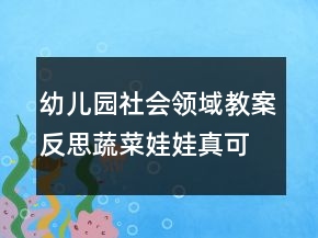 幼兒園社會(huì)領(lǐng)域教案反思：蔬菜娃娃真可愛(ài)