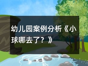 幼兒園案例分析《小球哪去了？》