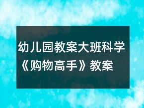 幼兒園教案大班科學(xué)《購物高手》教案