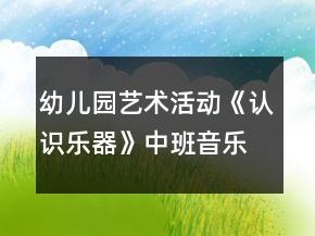 幼兒園藝術活動《認識樂器》中班音樂教案反思
