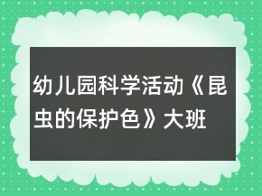 幼兒園科學(xué)活動《昆蟲的保護(hù)色》大班教案反思