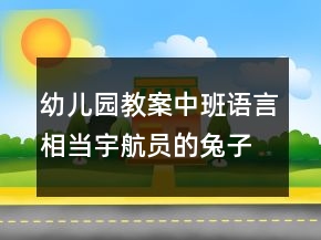 幼兒園教案中班語言：相當(dāng)宇航員的兔子前書寫活動(dòng)反思