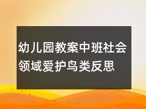 幼兒園教案中班社會領(lǐng)域：愛護(hù)鳥類反思