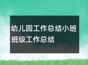 幼兒園工作總結(jié)小班班級工作總結(jié)