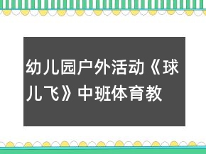 幼兒園戶外活動《球兒飛》中班體育教案