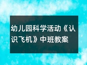 幼兒園科學(xué)活動(dòng)《認(rèn)識(shí)飛機(jī)》中班教案