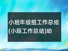 小班年級(jí)組工作總結(jié)(小段工作總結(jié))幼兒園總結(jié)范文