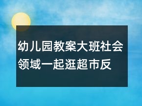 幼兒園教案大班社會領(lǐng)域：一起逛超市反思