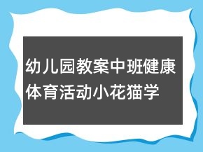 幼兒園教案中班健康體育活動：小花貓學(xué)跳高反思