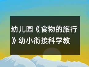 幼兒園《食物的旅行》幼小銜接科學(xué)教案