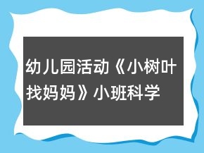 幼兒園活動《小樹葉找媽媽》小班科學教案反思