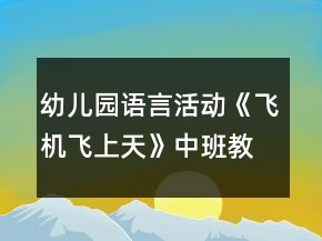 幼兒園語言活動(dòng)《飛機(jī)飛上天》中班教案