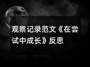 觀察記錄范文《在嘗試中成長》反思