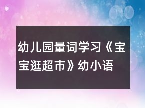 幼兒園量詞學習《寶寶逛超市》幼小語言教學設計