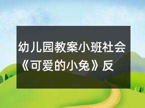 幼兒園教案小班社會(huì)《可愛(ài)的小兔》反思