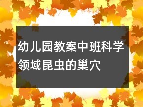 幼兒園教案中班科學(xué)領(lǐng)域：昆蟲(chóng)的巢穴