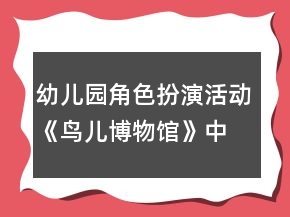 幼兒園角色扮演活動(dòng)《鳥兒博物館》中班區(qū)域教案