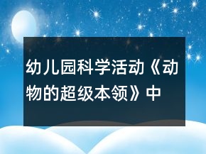 幼兒園科學(xué)活動(dòng)《動(dòng)物的超級(jí)本領(lǐng)》中班教案反思