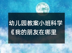 幼兒園教案小班科學(xué)《我的朋友在哪里》