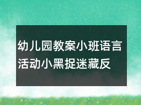 幼兒園教案小班語(yǔ)言活動(dòng)：小黑捉迷藏反思