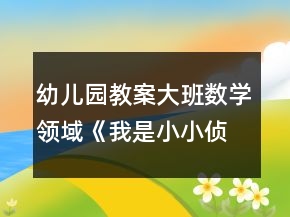 幼兒園教案大班數(shù)學領域《我是小小偵察兵》反思