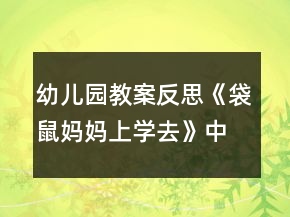 幼兒園教案反思《袋鼠媽媽上學(xué)去》中班音樂活動(dòng)