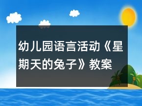 幼兒園語言活動(dòng)《星期天的兔子》教案及教學(xué)反思