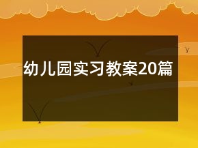 幼兒園實(shí)習(xí)教案20篇
