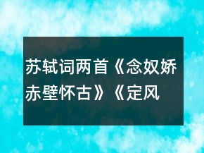 蘇軾詞兩首《念奴嬌赤壁懷古》《定風(fēng)波》高效課堂導(dǎo)學(xué)案一等獎