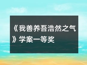 《我善養(yǎng)吾浩然之氣》學(xué)案一等獎(jiǎng)