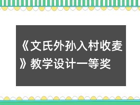 《文氏外孫入村收麥》教學(xué)設(shè)計(jì)一等獎(jiǎng)