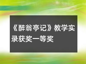 《醉翁亭記》教學實錄（獲獎）一等獎