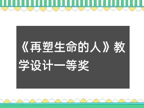 《再塑生命的人》教學(xué)設(shè)計(jì)一等獎(jiǎng)