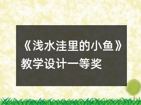 《淺水洼里的小魚》教學(xué)設(shè)計(jì)一等獎