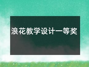 浪花教學(xué)設(shè)計(jì)一等獎
