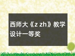 西師大《z zh》教學(xué)設(shè)計(jì)一等獎