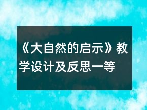 《大自然的啟示》教學設計及反思一等獎