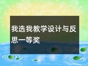 我選我教學(xué)設(shè)計與反思一等獎